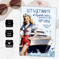 lets get naughty theme bachelorette party invitation